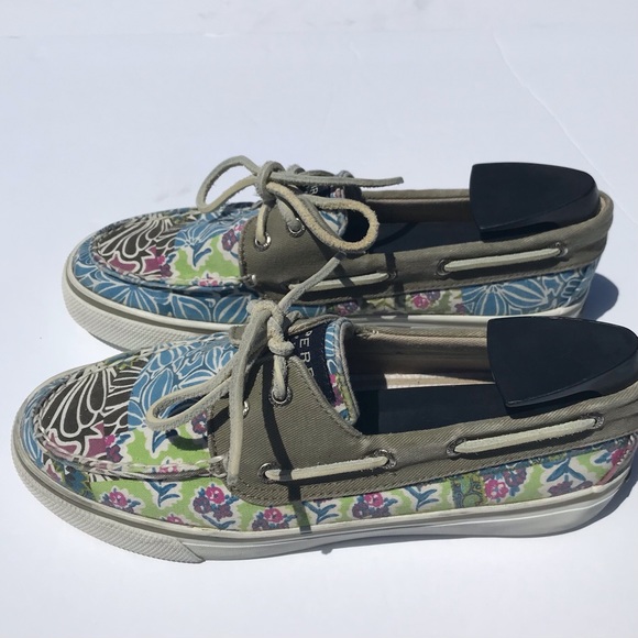 Sperry Top-Sider Canvas Bahama Floral Print Boat Shoe Women’s Size 6